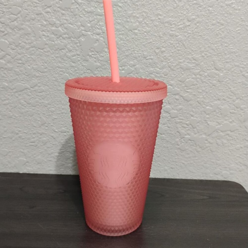 Starbucks 2022 Soft Touch Pink Lemonade Jelly Studded 16oz Tumbler New - Picture 1 of 4